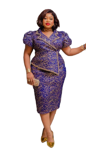 ELEGANT DRESS WITH PUFF SLEEVES