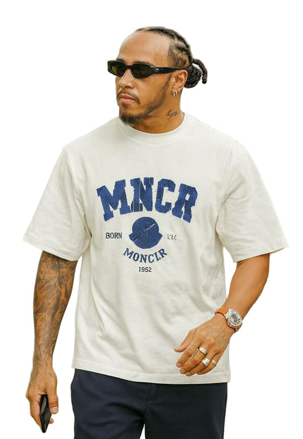 MEN'S CASUAL PRINTED T-SHIRT WITH BOLD MNCR MONCLER LOGO DESIGN