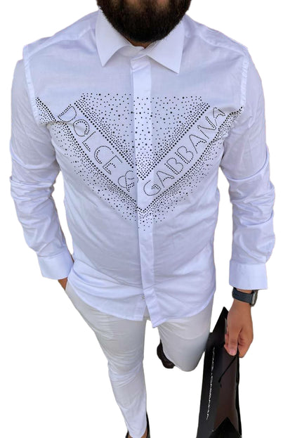MEN'S DESIGNED V-STUDDED SHIRT
