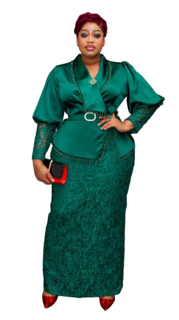 ELEGANT PEPLUM LACE OUTFIT