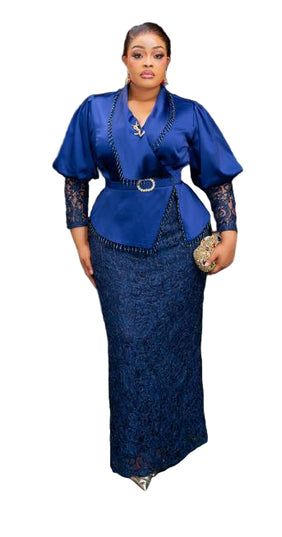 ELEGANT PEPLUM LACE OUTFIT