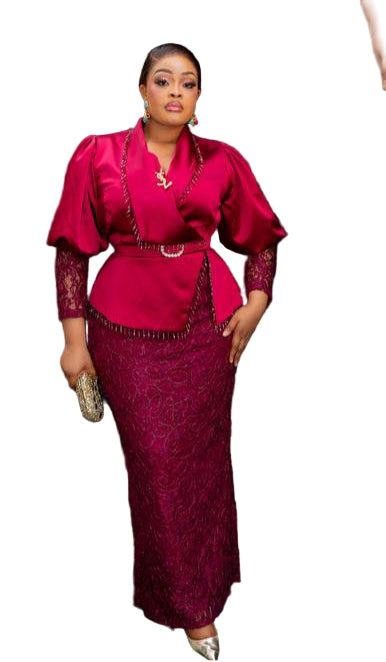 ELEGANT PEPLUM LACE OUTFIT