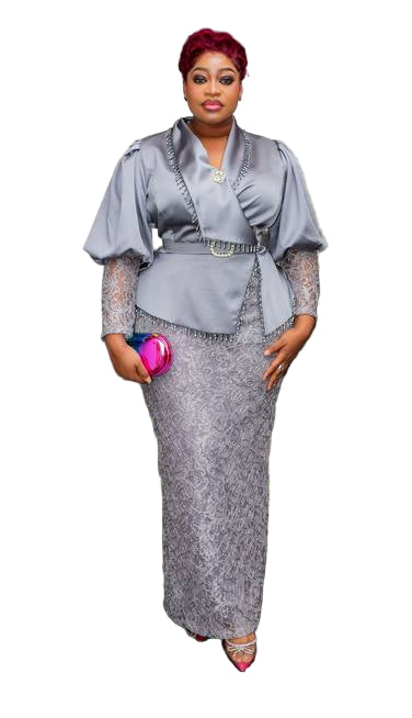 ELEGANT PEPLUM LACE OUTFIT