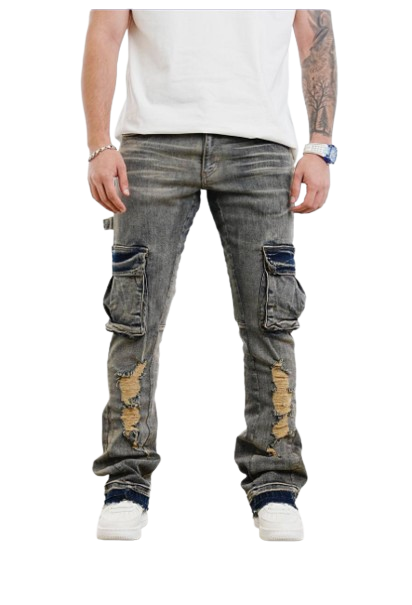 GORGEOUS GUYS PATCH  JEANS TROUSERS.