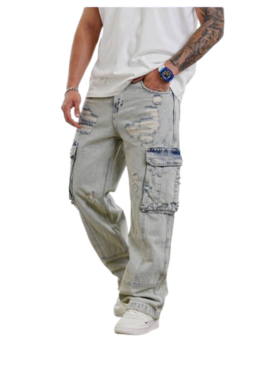 GORGEOUS GUYS PATCH  JEANS TROUSERS.