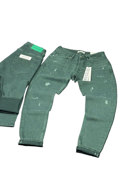 Men's Washed Slim Jeans in Teal