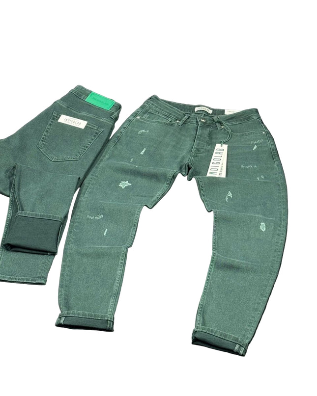Men's Washed Slim Jeans in Teal