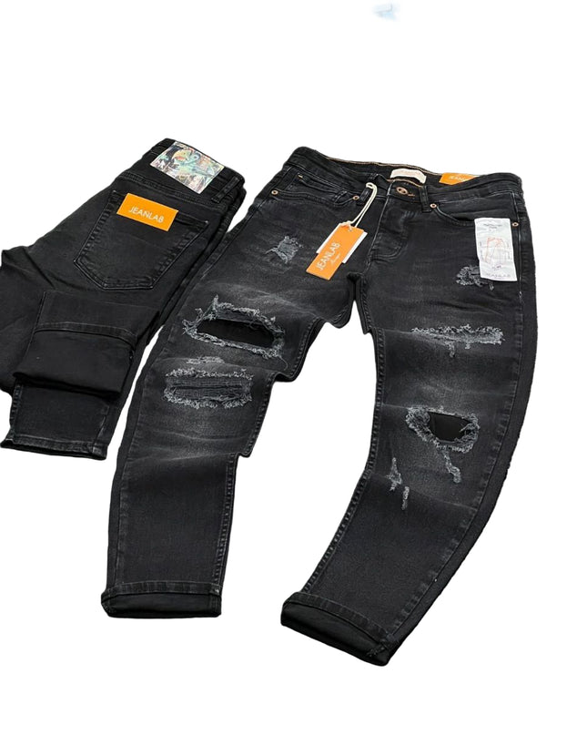 Men's Slim Fit Chain Jeans in Peach