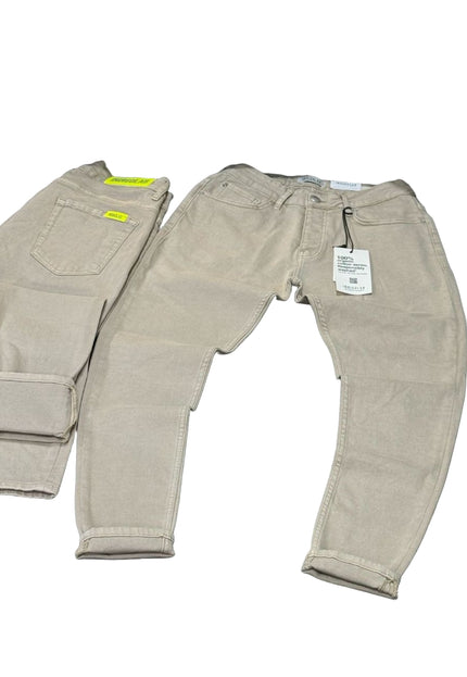 Men's Clean Wash Slim Jeans in Light Tan