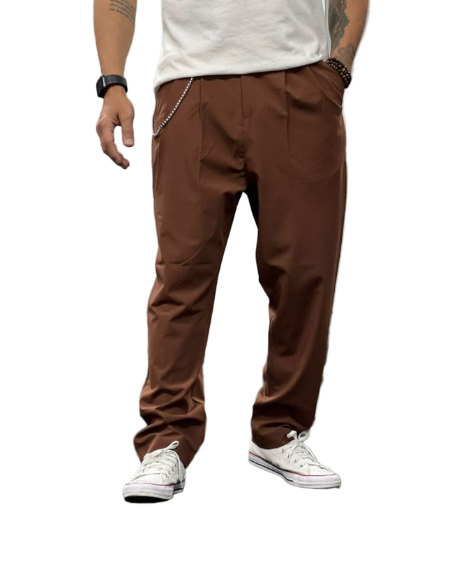 Men's Modern Fit Trousers in Olive Green