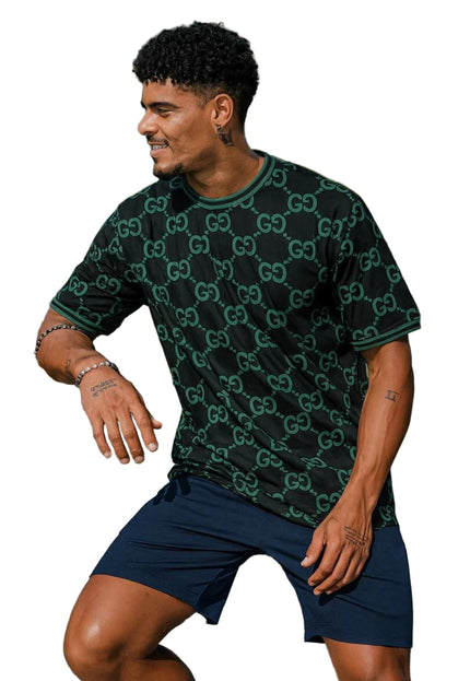 MEN'S MONOGRAM DESIGNED LONG SLEEVE  T-SHIRT