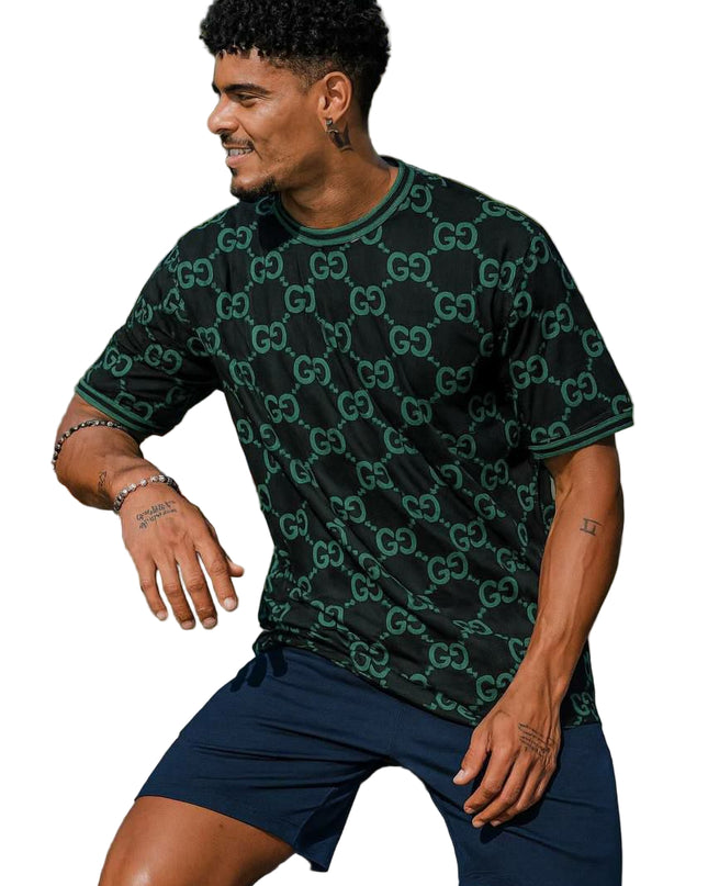 MEN'S MONOGRAM DESIGNED LONG SLEEVE  T-SHIRT