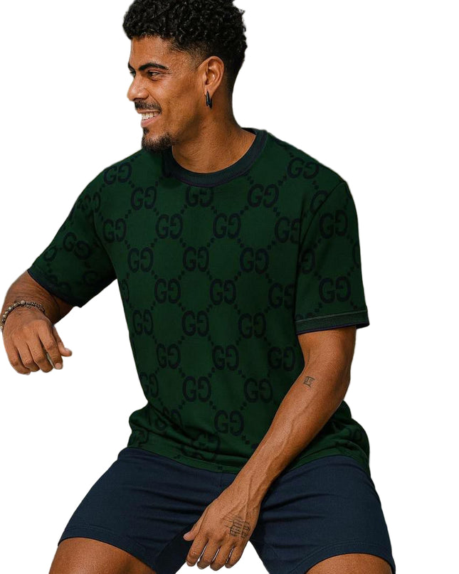 MEN'S MONOGRAM DESIGNED LONG SLEEVE  T-SHIRT