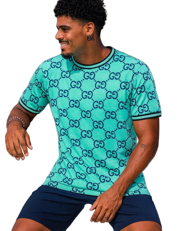 MEN'S MONOGRAM DESIGNED LONG SLEEVE  T-SHIRT