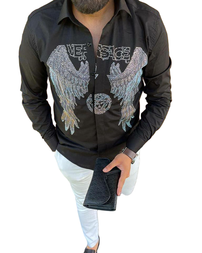 MEN'S WINGS STUDDED LONG SLEEVE SHIRT