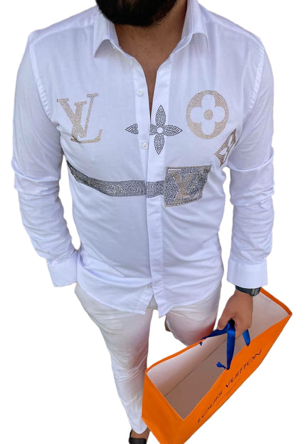 MEN'S MONOGRAM STUDDED SHIRT