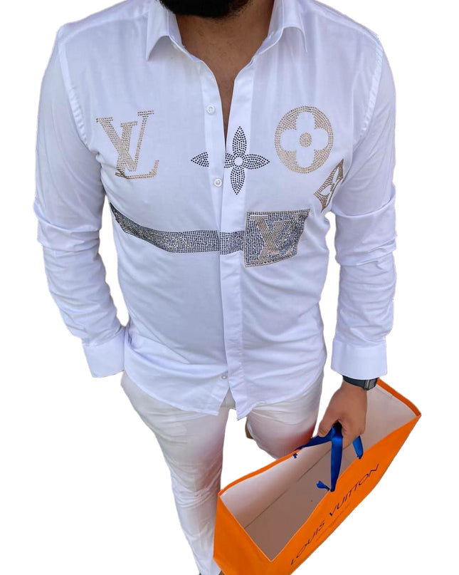 MEN'S MONOGRAM STUDDED SHIRT