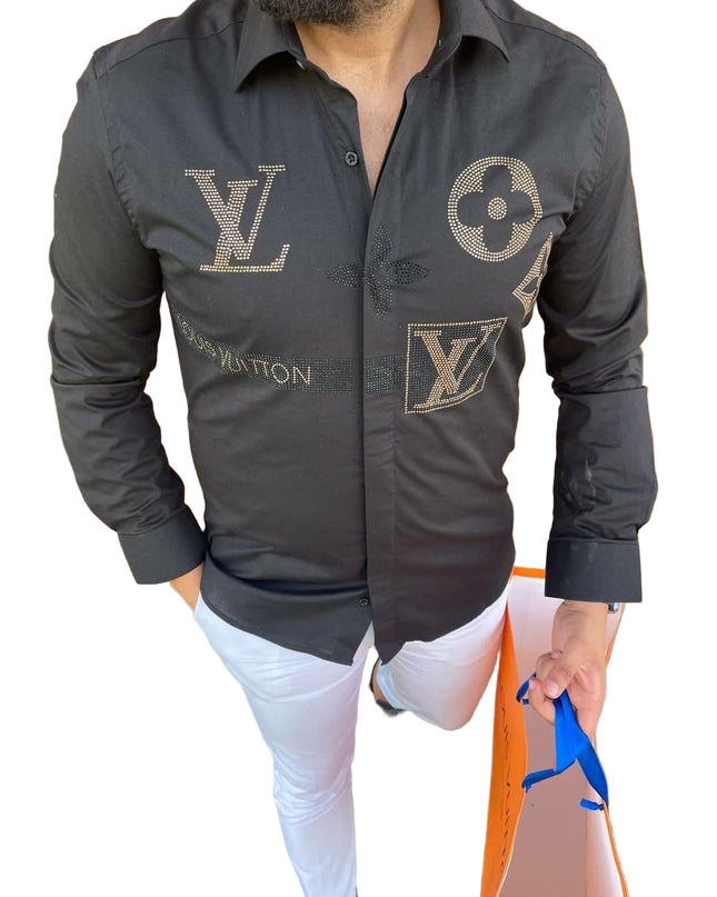 MEN'S MONOGRAM STUDDED SHIRT