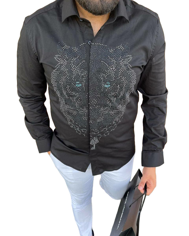 MEN'S FACE STUDDED SHIRT