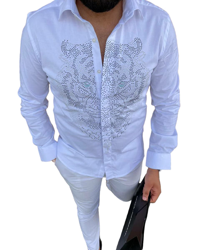 MEN'S FACE STUDDED SHIRT