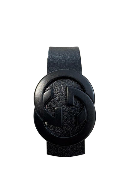 Men's Gucci GG Buckle Belt in Matte Black