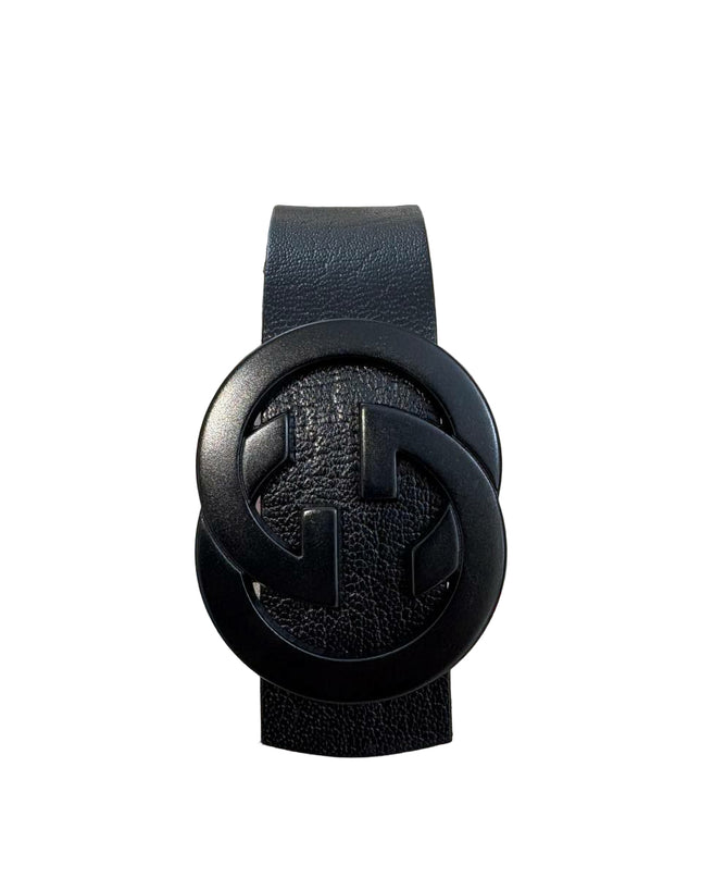 Men's Gucci GG Buckle Belt in Matte Black
