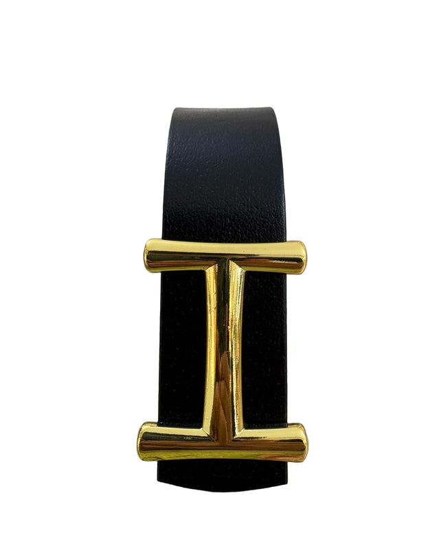 Men's Hermes H Buckle Belt in Polished Gold