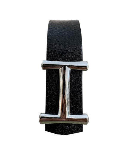 Men's Hermes H Buckle Belt in Polished Silver