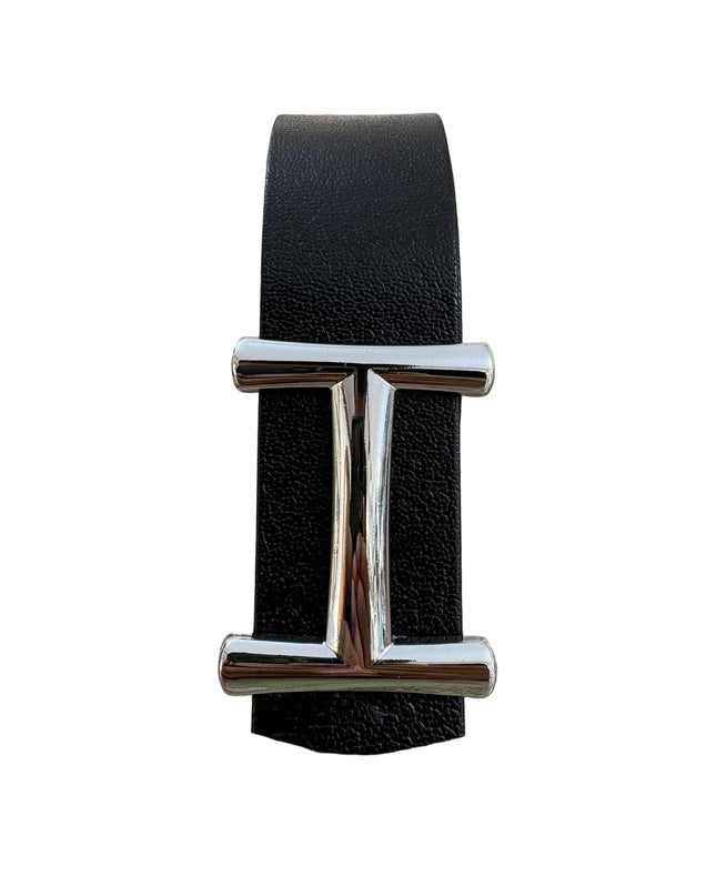 Men's Hermes H Buckle Belt in Polished Silver