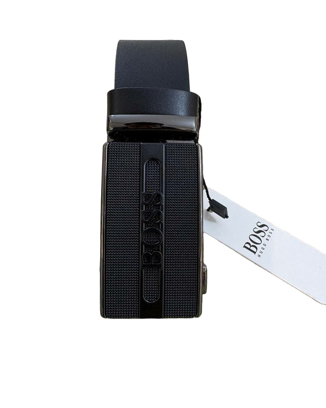 Men's Hermes H Buckle Belt in Matte Black