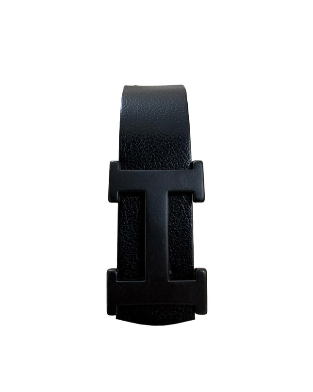 Men's Hugo Boss Plate Buckle Belt in Matte Black