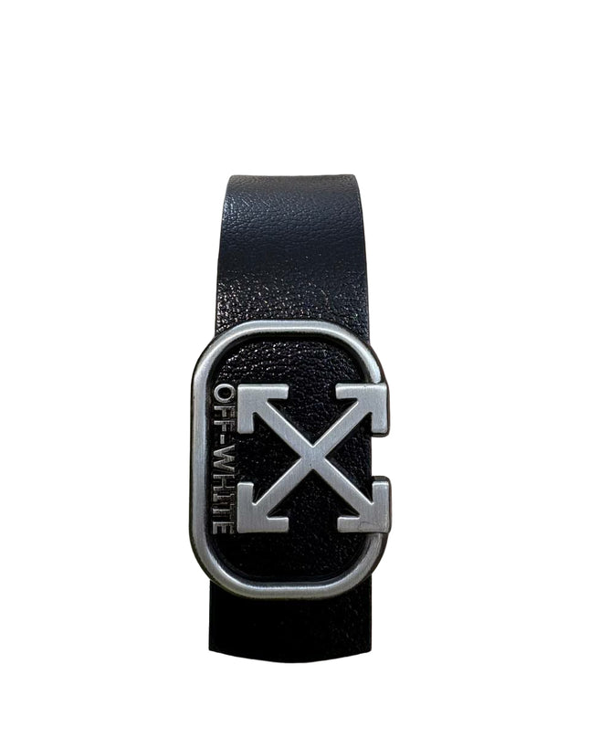 Men's Off-White Arrows Buckle Belt in Brushed Silver
