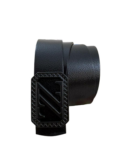 Men's Zegna Logo Buckle Belt in Matte Black