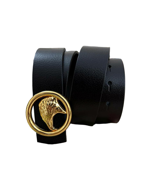 Men's Stefano Ricci Eagle Buckle Belt in Polished Gold