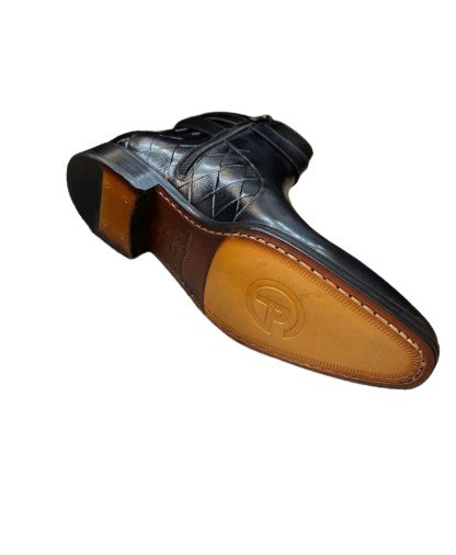 MEN'S BLACK LEATHER ZIP BOOT WITH SIDE DESIGN