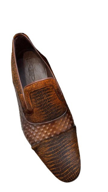 Men's Textured Panel Loafer in Brown