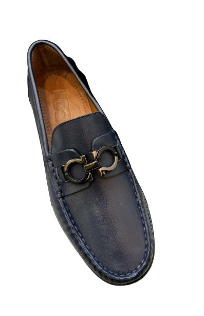 Men's Ferragamo Gancini Loafer in Navy Blue