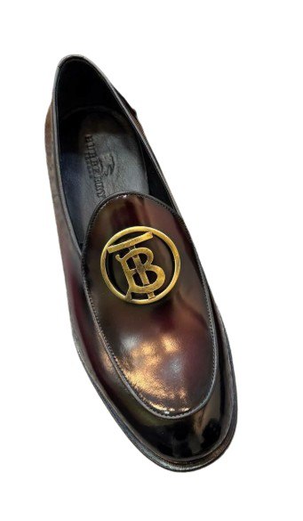 Men's Burberry TB Logo Loafer in Burgundy
