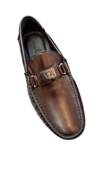 Men's B-Logo Plaque Loafer in Brown