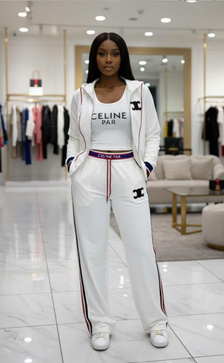 PREMIUM LADIES LUXURY DESIGNER INSPIRED 3-PIECE HOODED TRACKSUIT SET