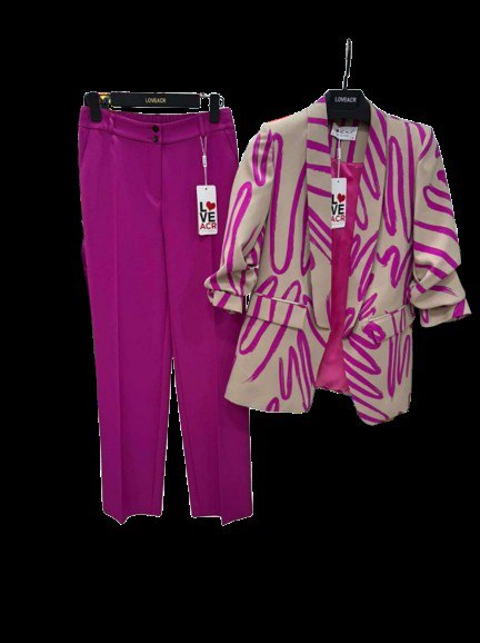 PREMIUM LADIES LUXURY ARTISTIC GRAFFITI PRINT BLAZER & TAILORED TROUSER SUIT SET