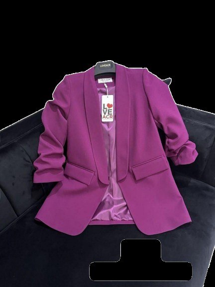 PREMIUM LADIES LUXURY SOLID COLOR SHAWL LAPEL RUCHED SLEEVE BLAZER COLLECTION