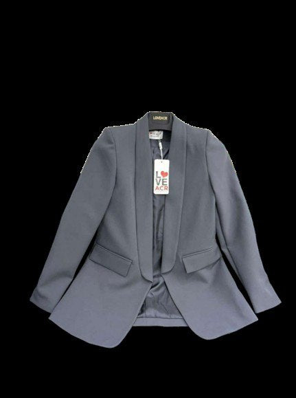 PREMIUM LADIES LUXURY SOLID COLOR SHAWL LAPEL RUCHED SLEEVE BLAZER COLLECTION