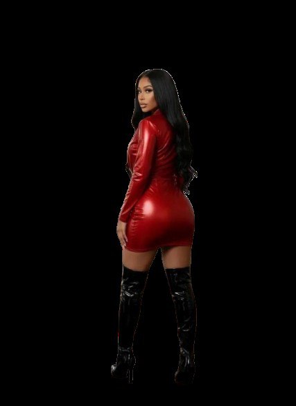 PREMIUM LADIES LUXURY METALLIC FAUX LEATHER DEEP V-NECK RUCHED MINI DRESS