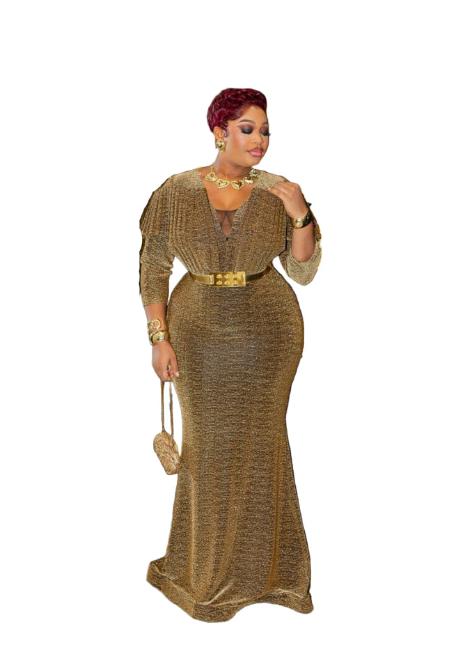 PREMIUM LADIES COLOURFUL GOWN WITH BELT