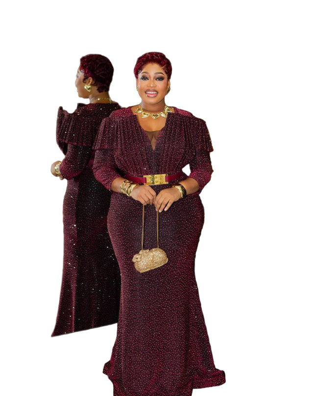 PREMIUM LADIES COLOURFUL GOWN WITH BELT