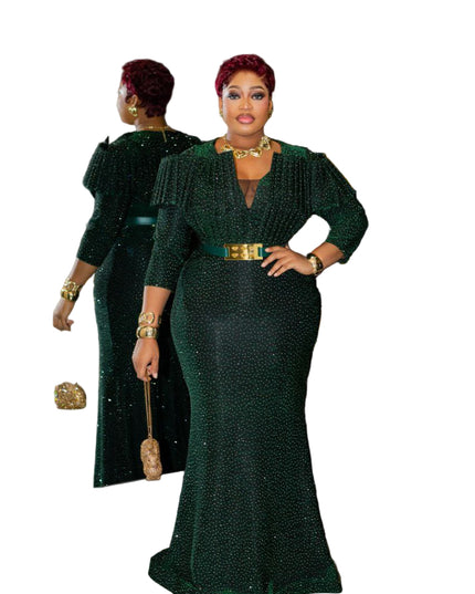 PREMIUM LADIES COLOURFUL GOWN WITH BELT