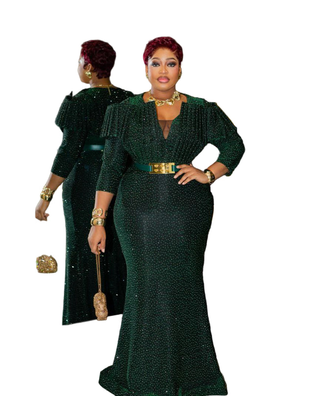 PREMIUM LADIES COLOURFUL GOWN WITH BELT