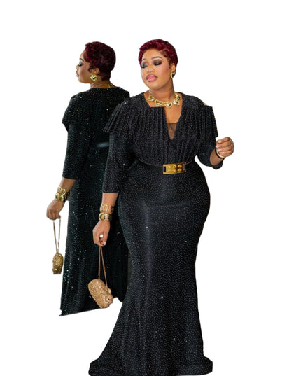 PREMIUM LADIES COLOURFUL GOWN WITH BELT