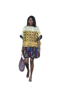 GORGEOUS LACE, VAIL AND AFRICAN ANKARA PRINTS DESIGNED LADIES DRESS.